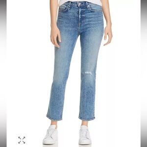 rag & bone Nina high rise ankle straight leg jeans in Cleo